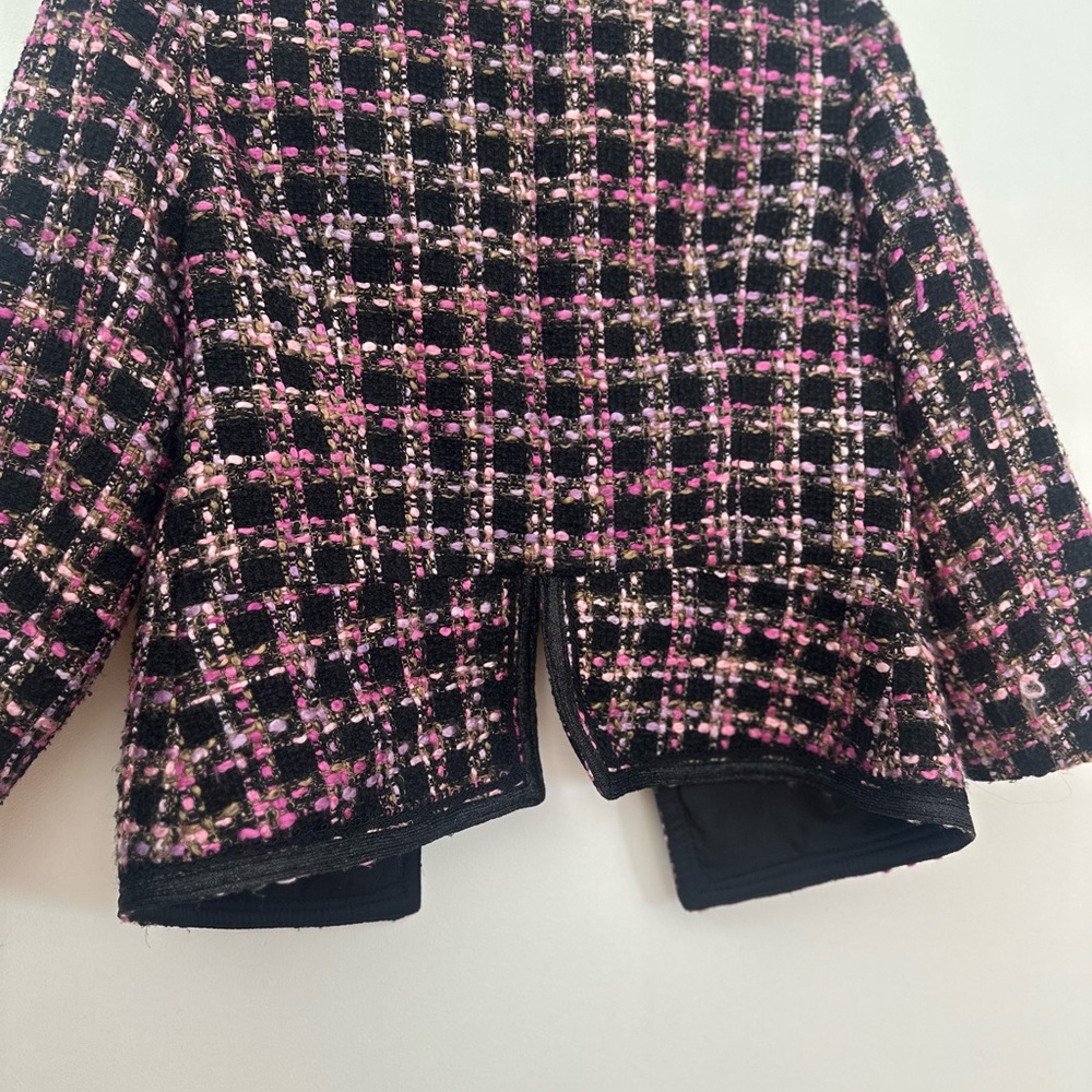 Forever 21 Black and Pink Tweed Open-Front Blazer - Picture 7 of 7